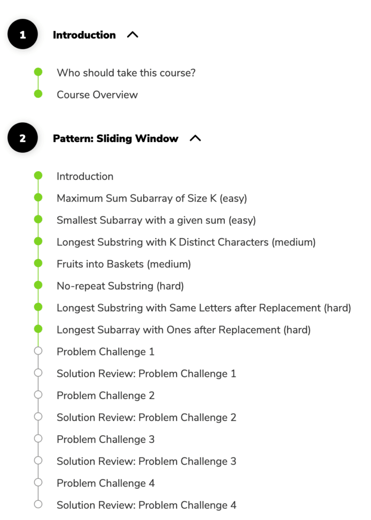 Grokking the Coding Interview table of contents RealToughCandy