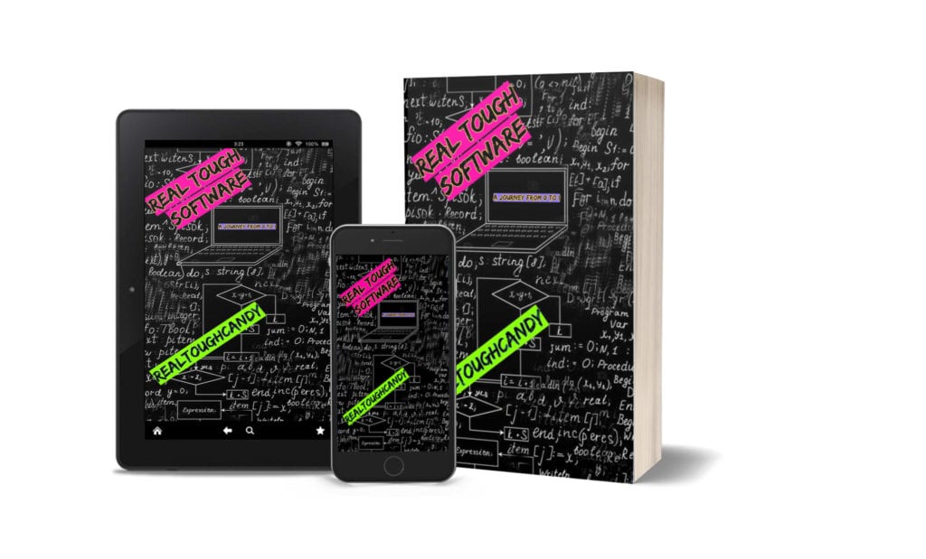 real tough software book cover on tablet, and phone