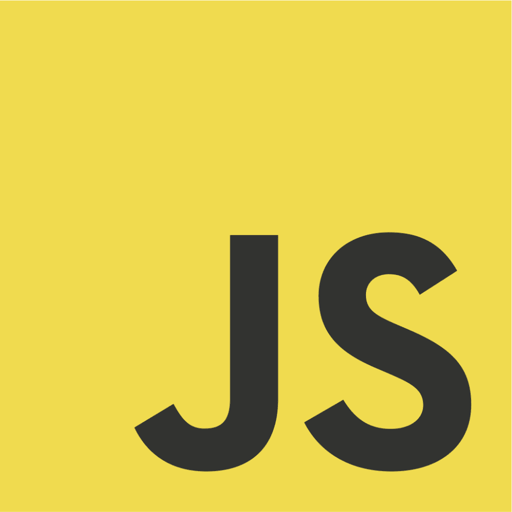 JavaScript logo, yellow background with letters JS in bottom right hand corner