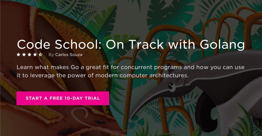 Best Go courses Code School on track with Golang pluralsight landing page