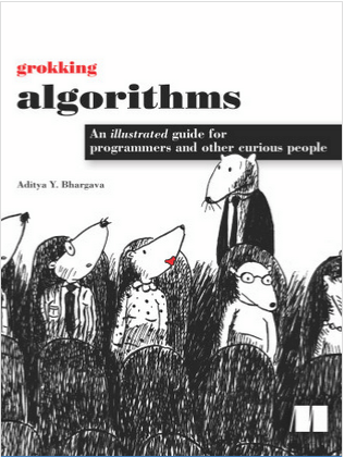 Grokking Algorithms cover with 5 rats sitting and one standing