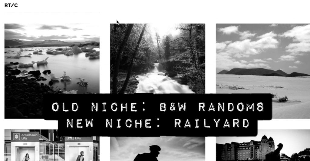 Black and white photo gallery screenshot from Portfolio Surgery