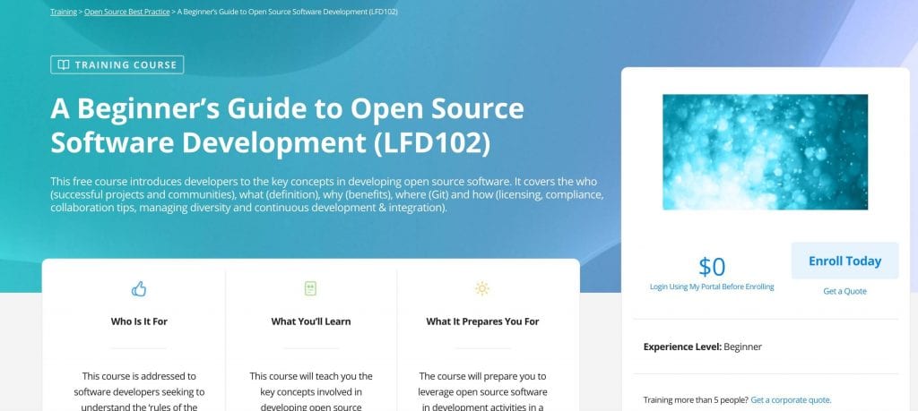 he linux foundation training review a beginners guide to open source software development landing page