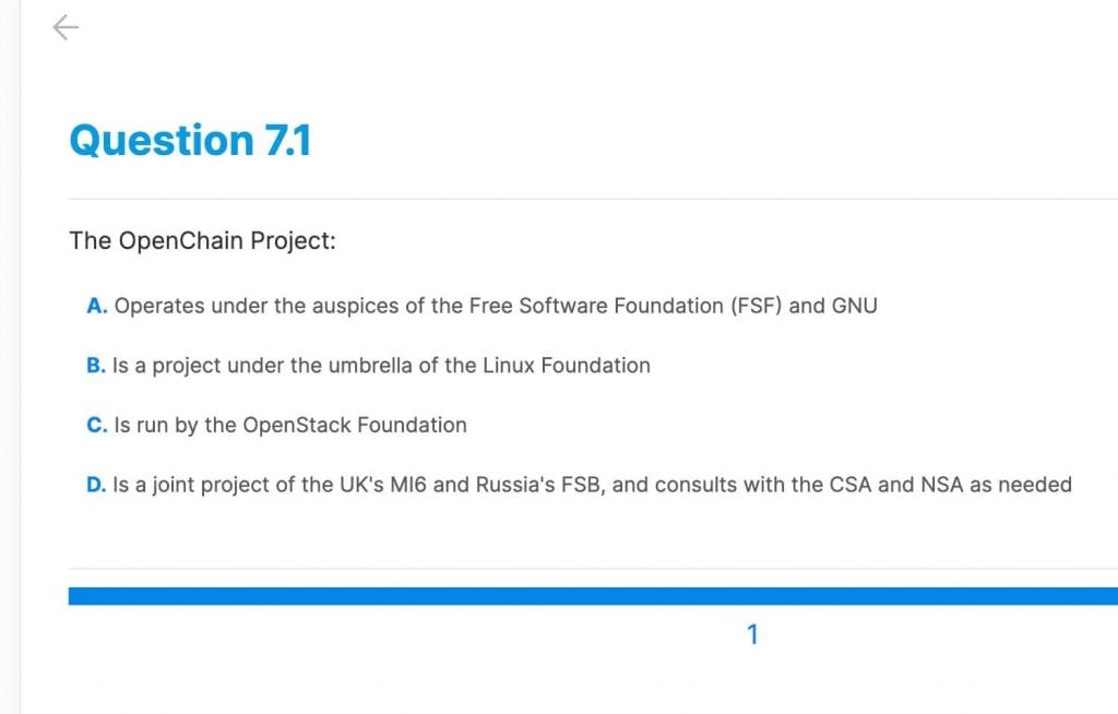 the linux foundation training review quiz