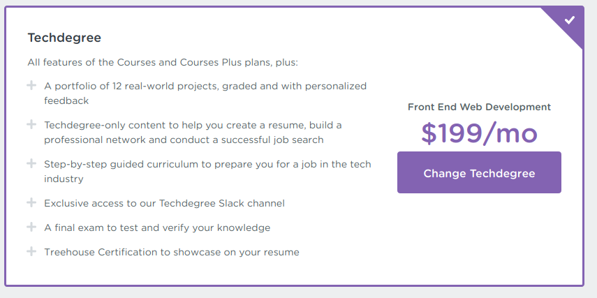 treehouse review techdegree features and pricing