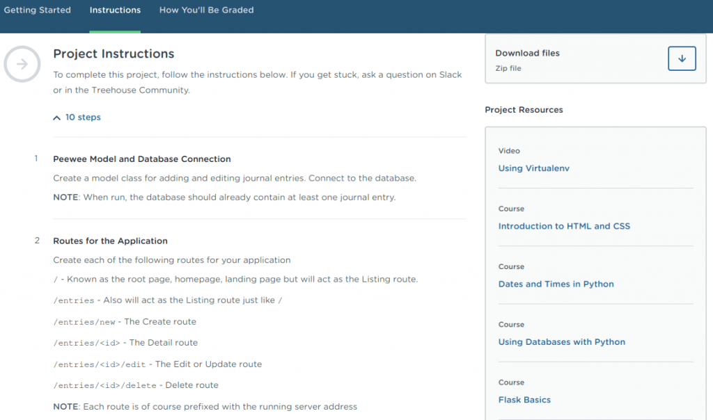 Team Treehouse Python Techdegree project instructions