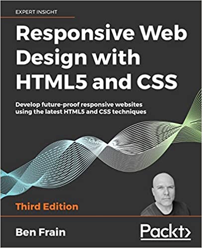 responsive Web Design with HTML5 and CSS book cover with man and wavy lines