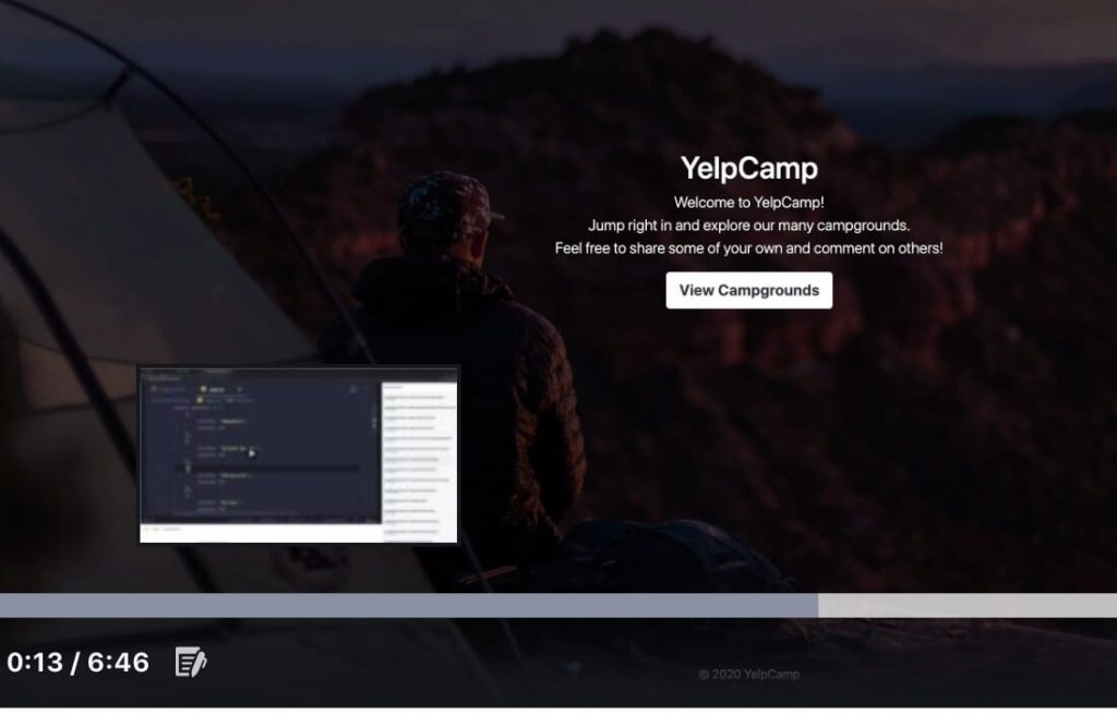 yelp camp landing page