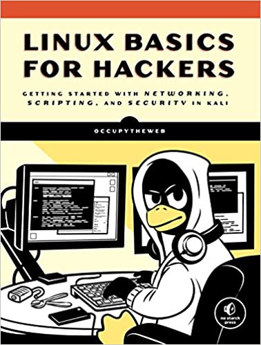 best linux books Linux basics for hackers cover with penguin wearing hoodie
