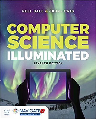 computer science illuminated book cover with hands holding tablet