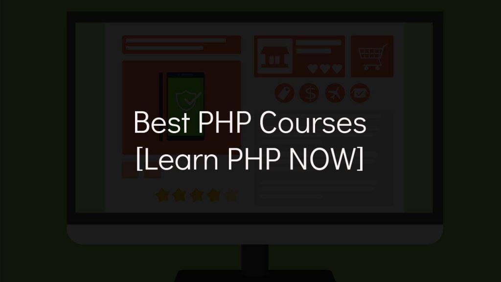 best php courses [learn php now] with faded black background