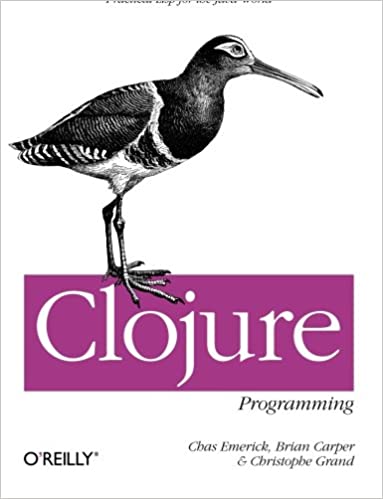 clojure programming books with drawing of long-legged bird