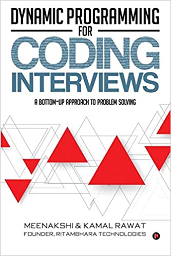 dynamic programming for coding interviews book cover with red and white triangles