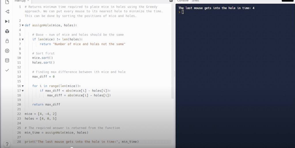 code in python illustrating what is a greedy algorithm